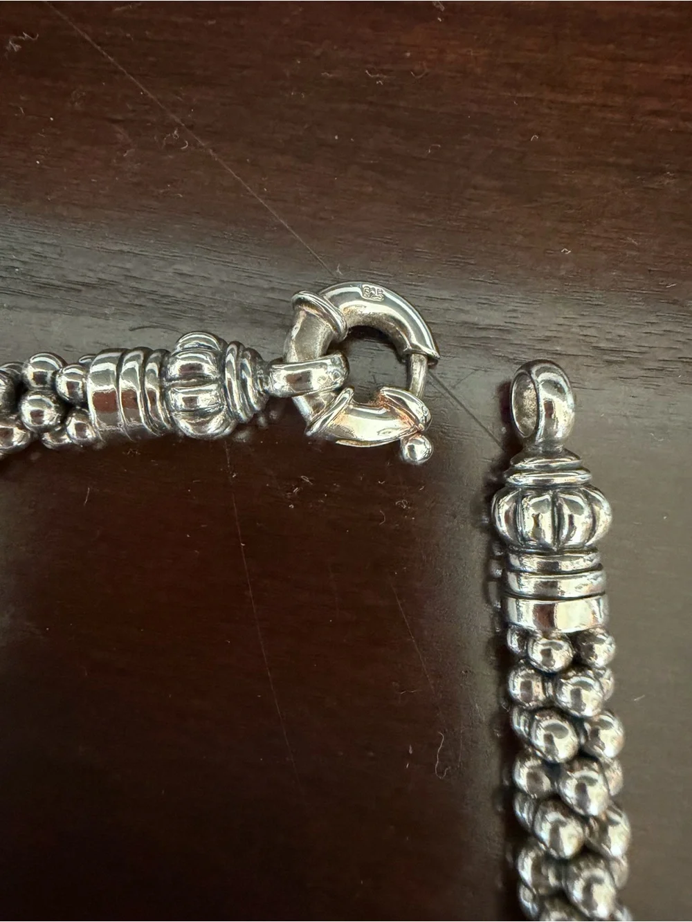 LAGOS Signature Caviar Sterling Silver Rope Bead Bracelet, 5mm